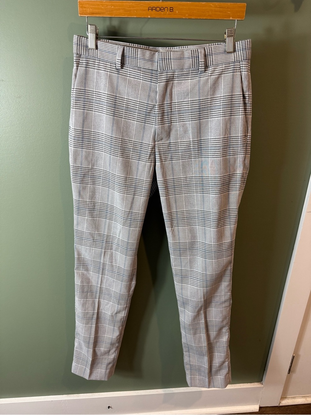 H&M Men's Gray Glen Check Dress Pants